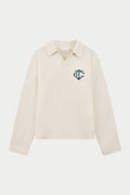 MONOGRAM KNITTED POLO TOP - OFF WHITE