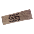 Rectangular woodchip fire log with natural grain texture and a black stylized logo printed on top.
