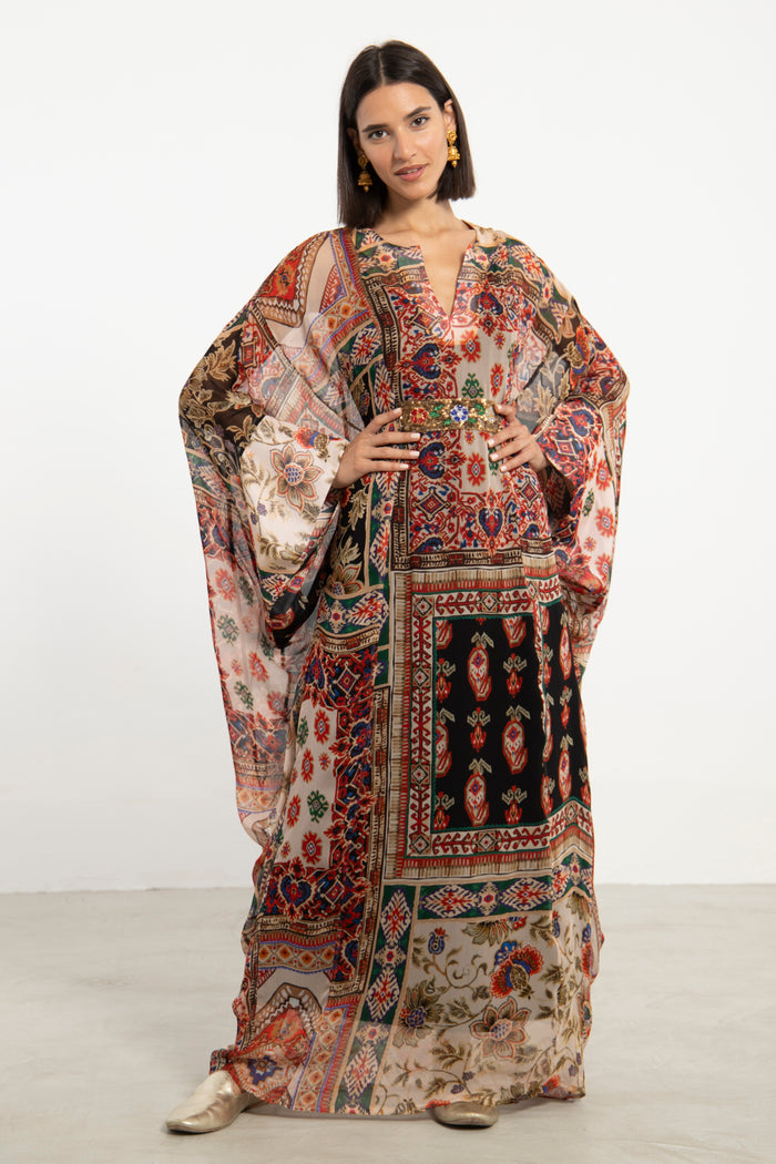 Mountaha Silk Multicolor Gown