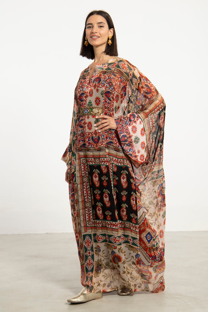 Mountaha Silk Multicolor Gown