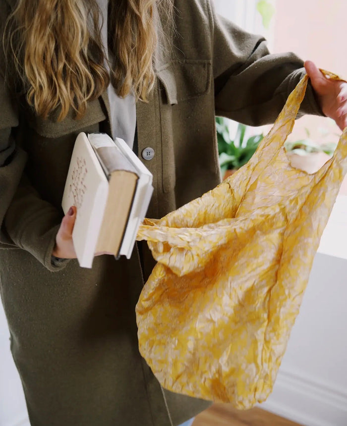 Mystery Print Recycled Sari Farmers Market Bag- Final Sale