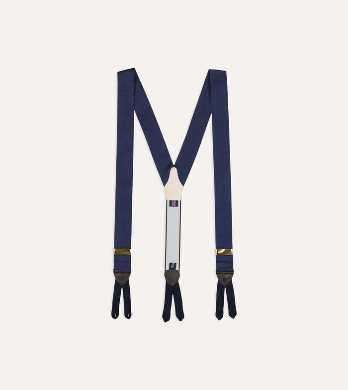 Navy Silk Trouser Braces