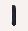 Navy Textured Stripe Hand Rolled Silk Grenadine Tie
