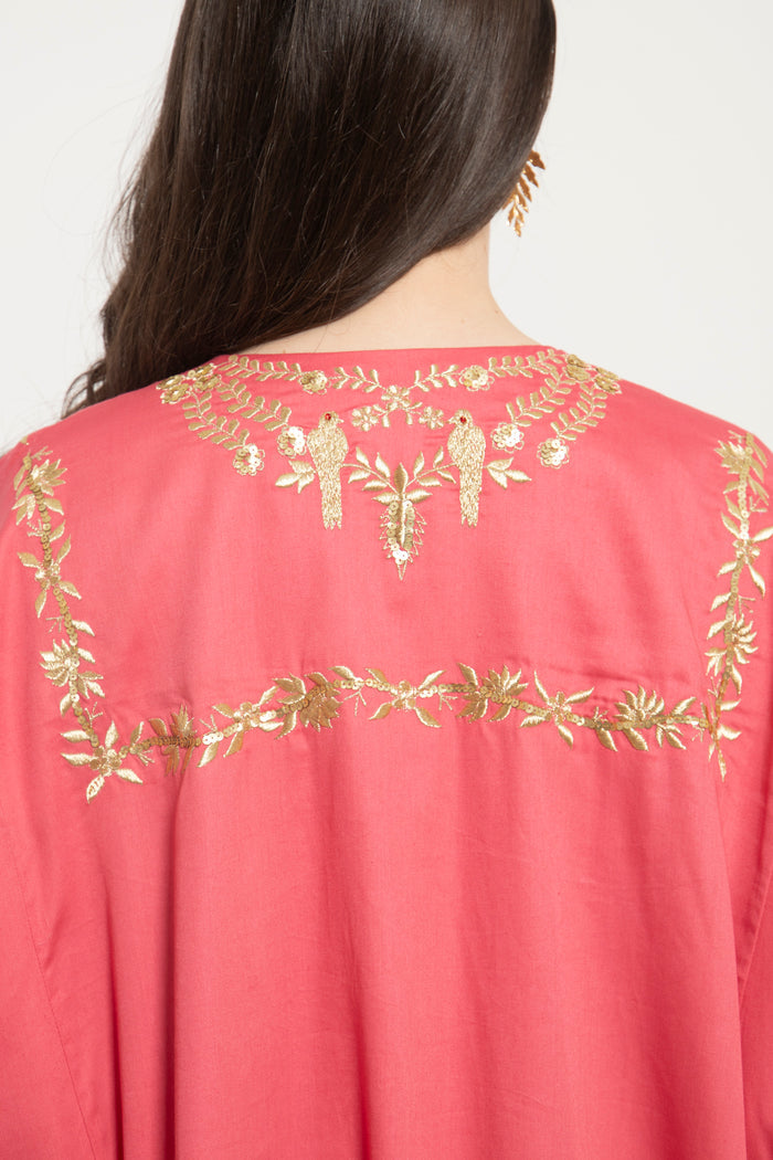 Nayyara Cotton Embroidered Pink Dress