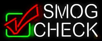 Neon Smog Check Sign