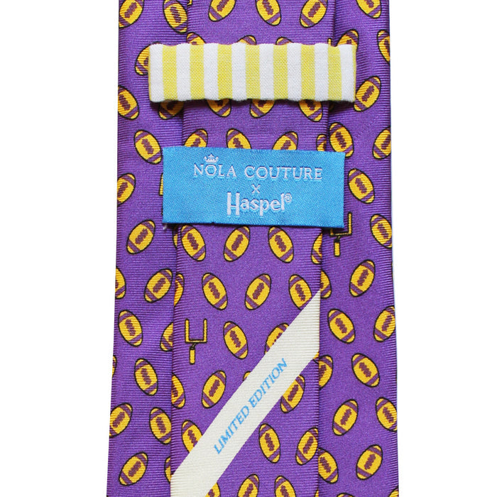 NOLA Couture x Haspel Regal Purple Football Skinny Tie