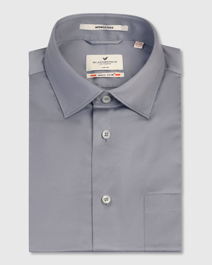 Non Iron Formal Grey Solid Shirt - Georgia