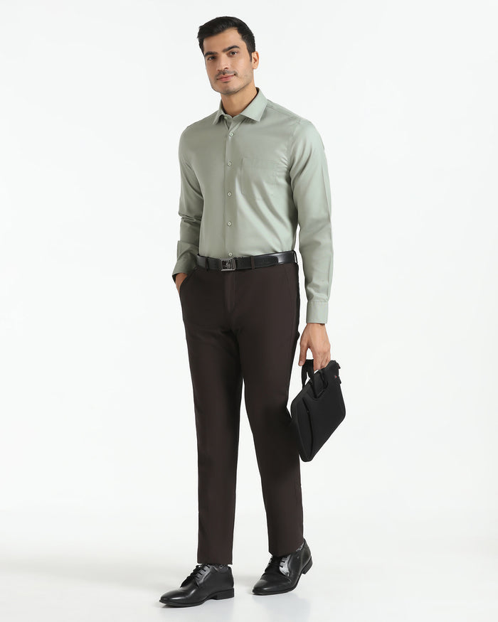 Non Iron Formal Light Green Textured Shirt - Bryan