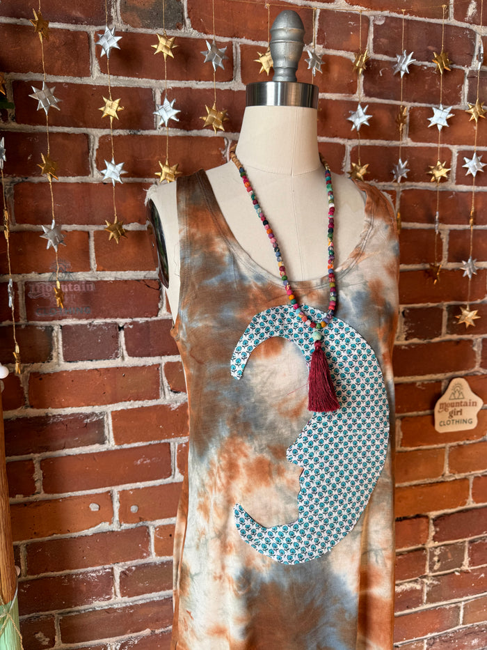 OOAK Spring Collection - Callisto Tie Dye Kantha Crescent Moon Tank Top - Multiple Sizes Available - Final Sale
