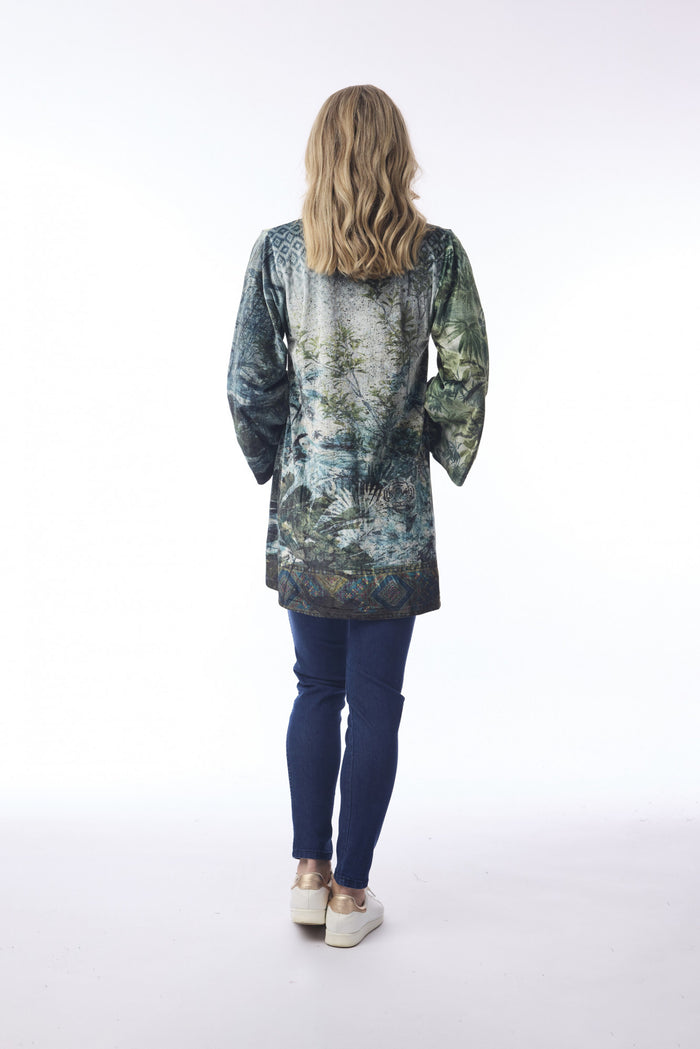 Orientique Digital Print Tropical Jungle Tunic Top