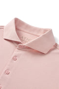 Peach Dress Collar Buttonless Polo - Atica Man