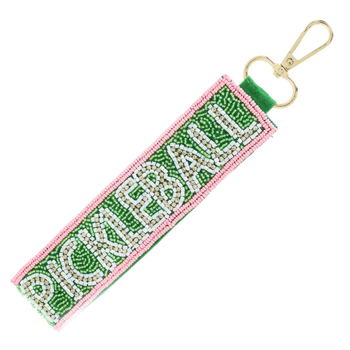 Pickleball Beaded Keychain