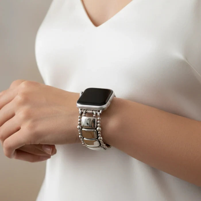Platinum Noir Stretch Apple Watch Strap