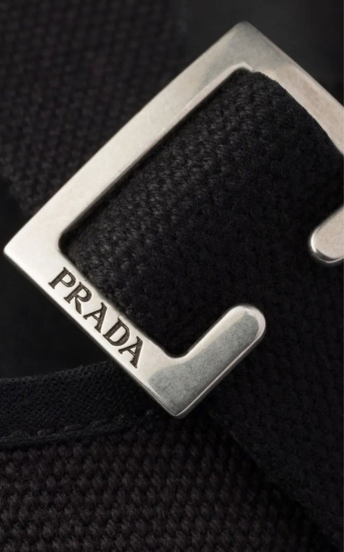 Prada Pointed Slingback Black Kitten Heel Pumps
