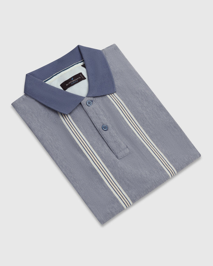 Polo Aster Blue Stripe T-Shirt - Cape