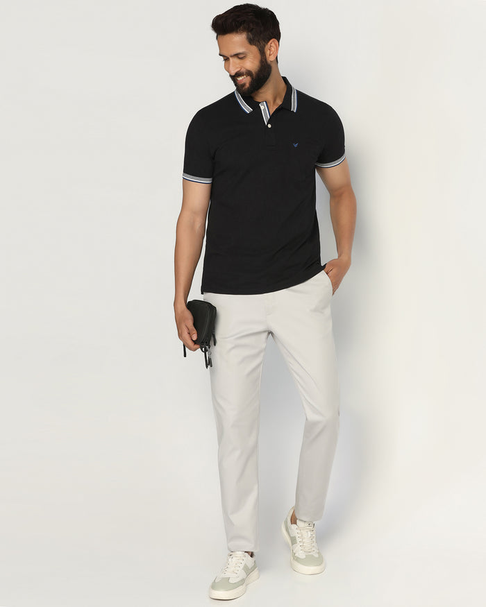 Polo Black Solid T-Shirt - Taurus