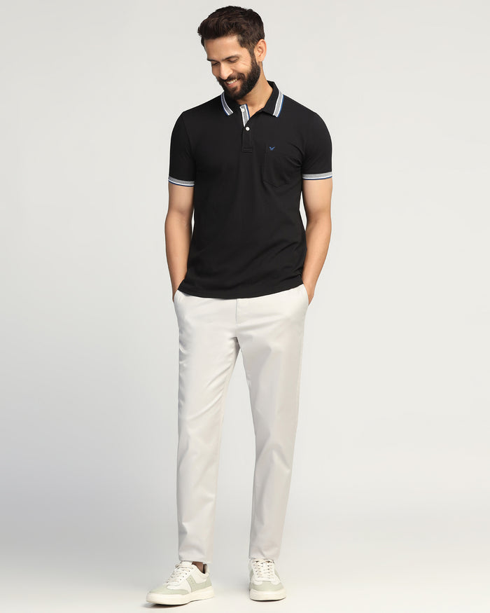 Polo Black Solid T-Shirt - Taurus