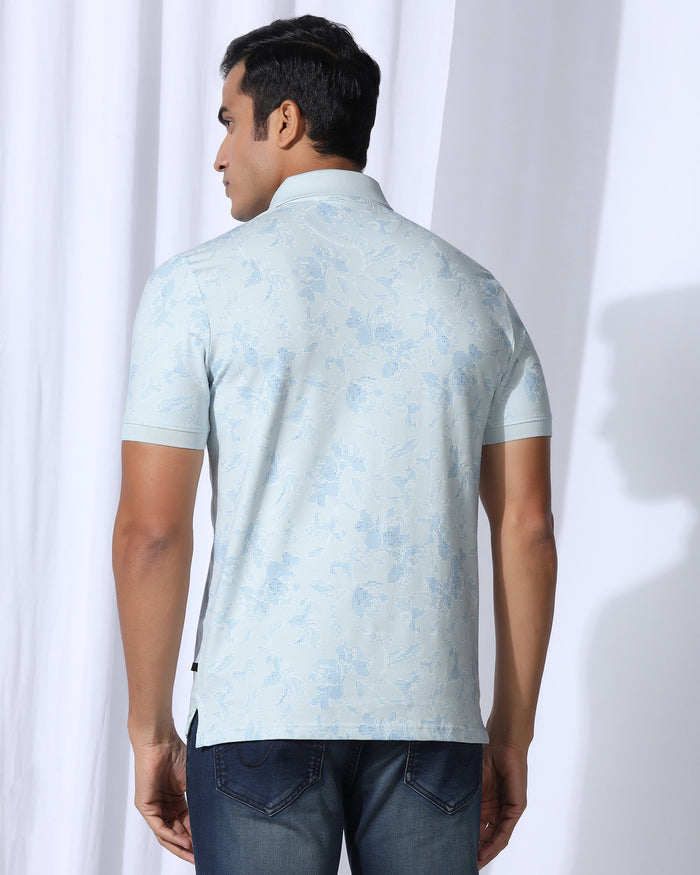 Polo Sky Blue Printed T-Shirt - Infinity
