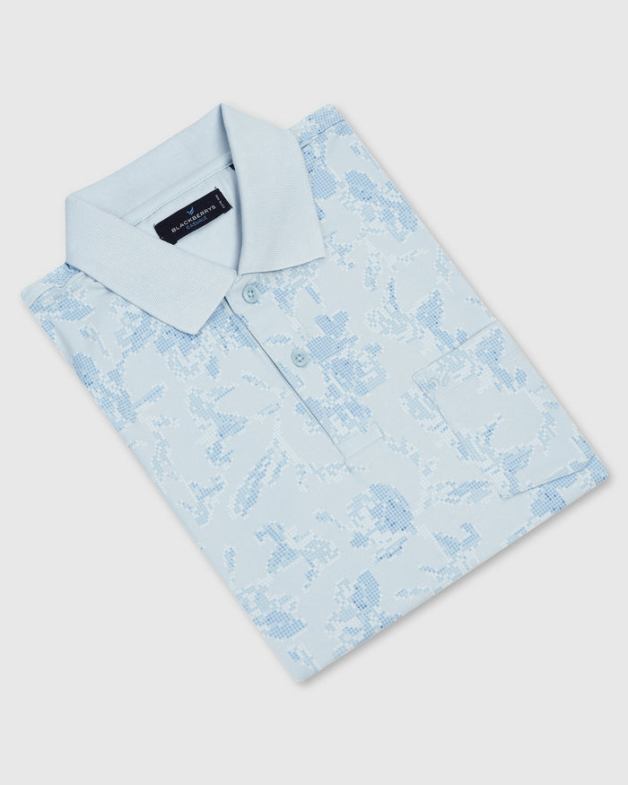 Polo Sky Blue Printed T-Shirt - Infinity