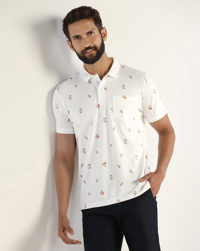 Polo White Printed T-Shirt - Depp