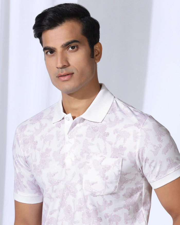 Polo White Printed T-Shirt - Infinity