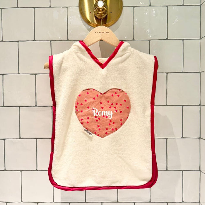 Poncho plage et bain bébé - Amour poncho de bain bébé MELLIPOU