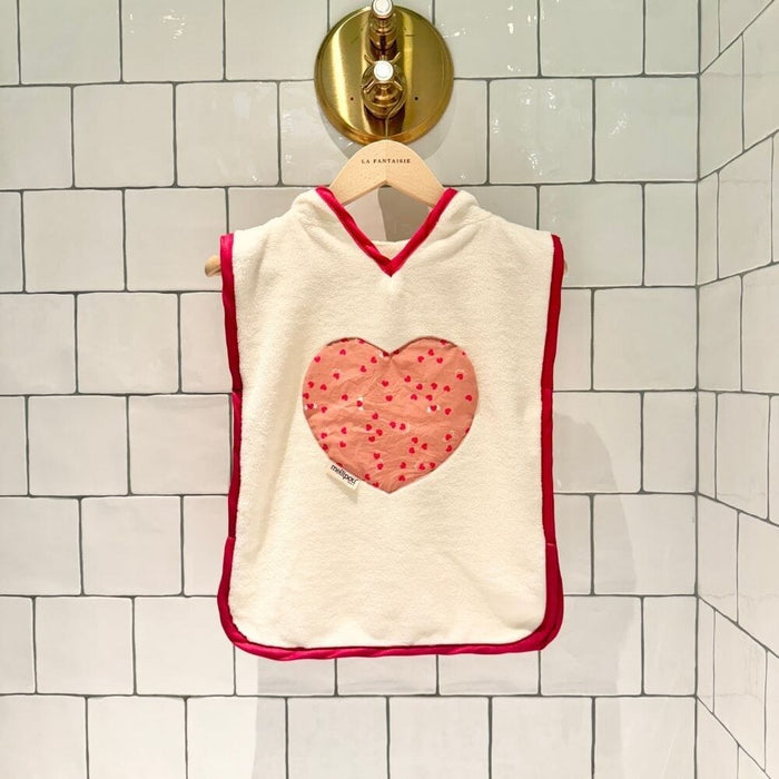 Poncho plage et bain bébé - Amour poncho de bain bébé MELLIPOU