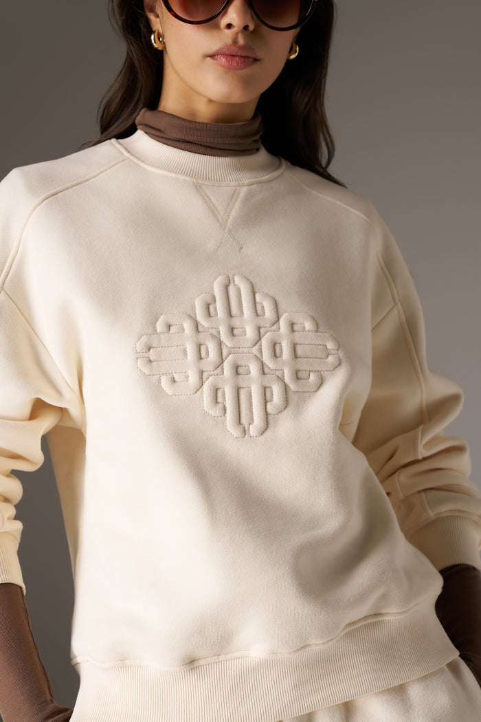 RAISED EMBLEM CREW - BUTTERMILK