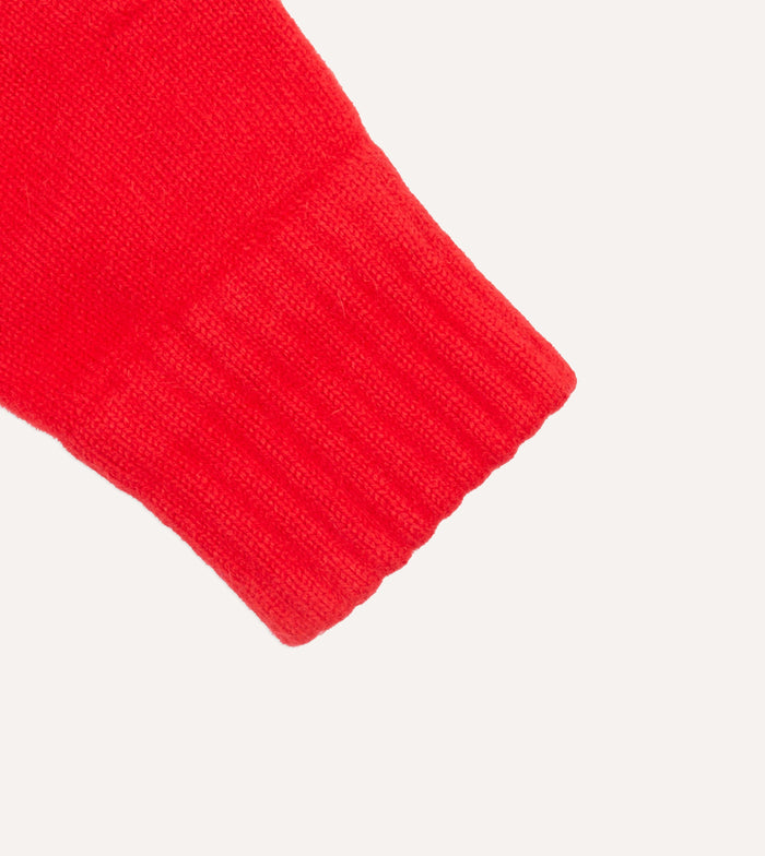 Red Geelongora Fingerless Knitted Gloves