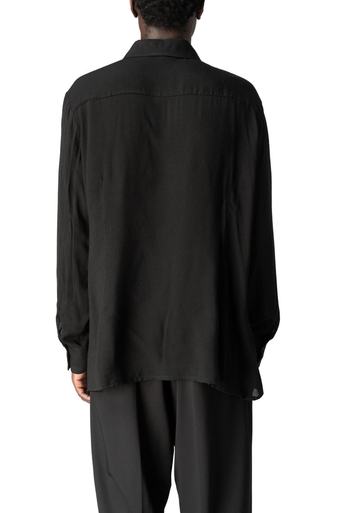Regular gauze viscose shirt, Black