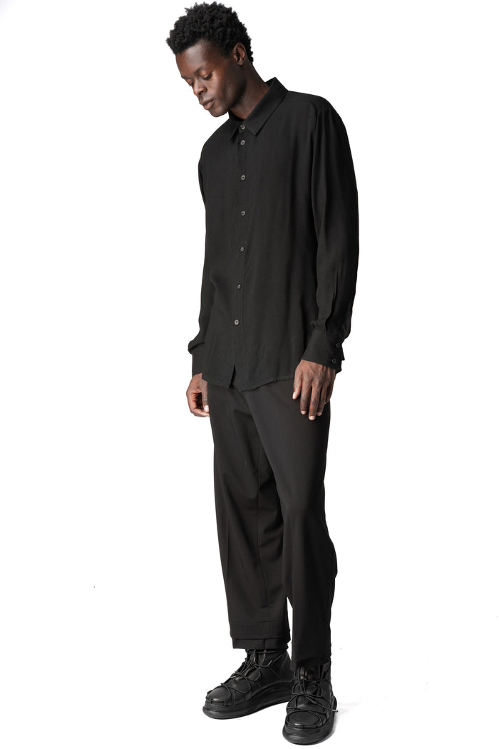 Regular gauze viscose shirt, Black