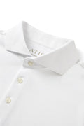 Renewed White Dress Collar Performance Short Sleeve Polo - Atica Man