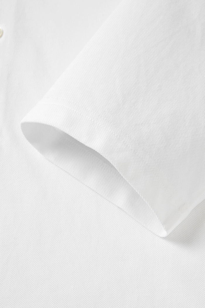 Renewed White Dress Collar Performance Short Sleeve Polo - Atica Man