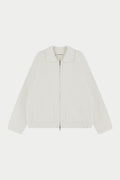 RIBBED KNITTED OVERSIZED ZIP THROUGH - WHITE