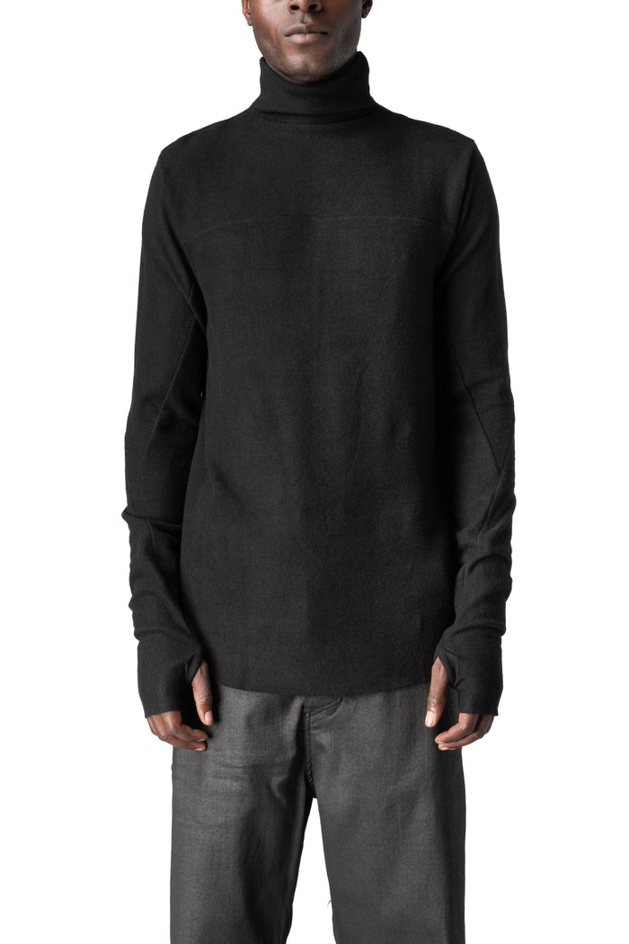 Roll neck long sleeve top, Black