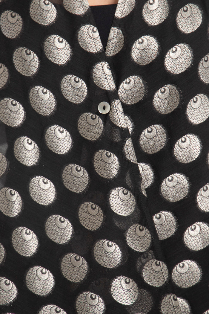 Sabah Cotton Silk Silver Blouse