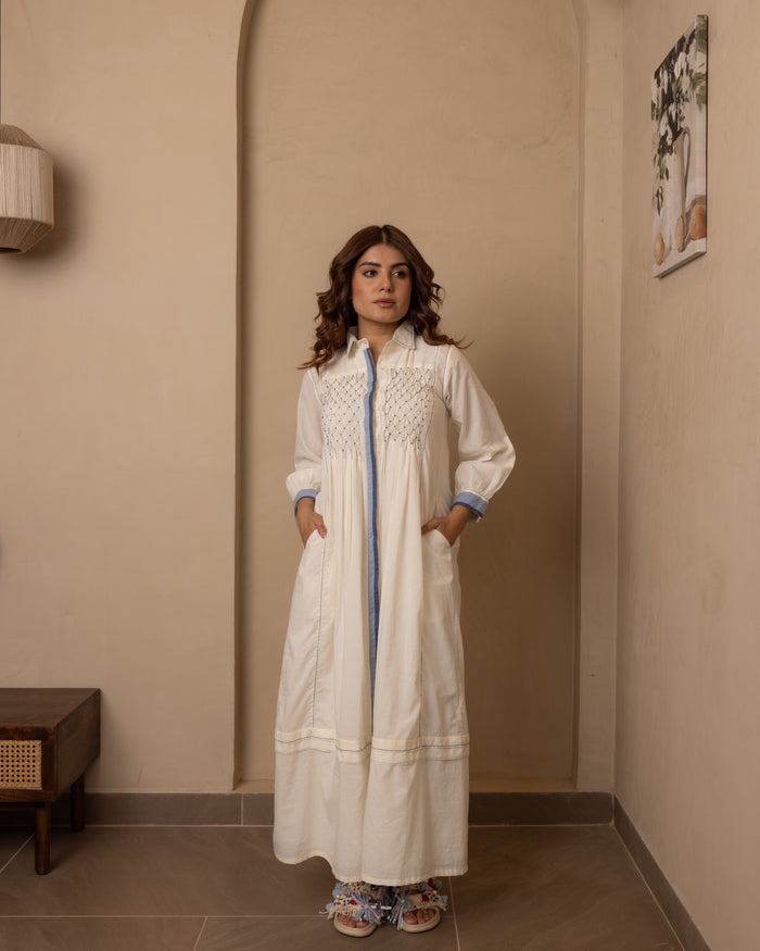 Beige Sage Long Dress - OurDve