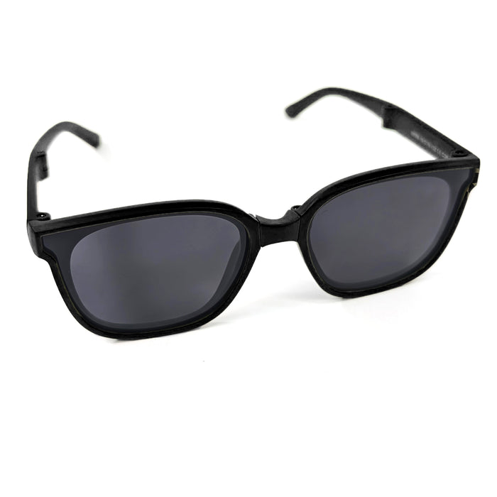 Sam - Childrens Foldable Sunglasses (with Case & Cleaner) - Black