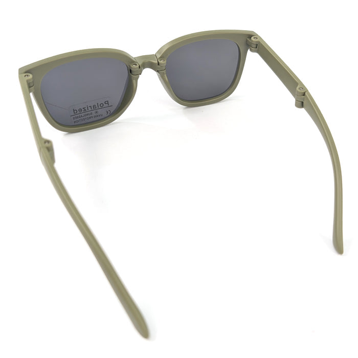 Sam - Childrens Foldable Sunglasses (with Case & Cleaner) - Green
