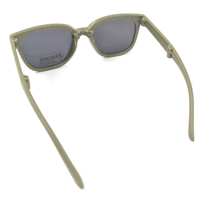 Sam - Childrens Foldable Sunglasses (with Case & Cleaner) - Green