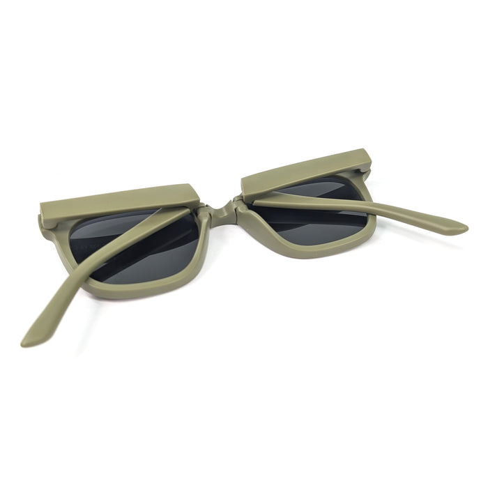 Sam - Childrens Foldable Sunglasses (with Case & Cleaner) - Green