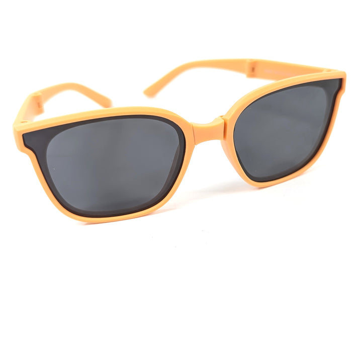Sam - Childrens Foldable Sunglasses (with Case & Cleaner) - Orange