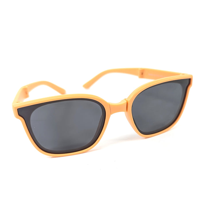 Sam - Childrens Foldable Sunglasses (with Case & Cleaner) - Orange