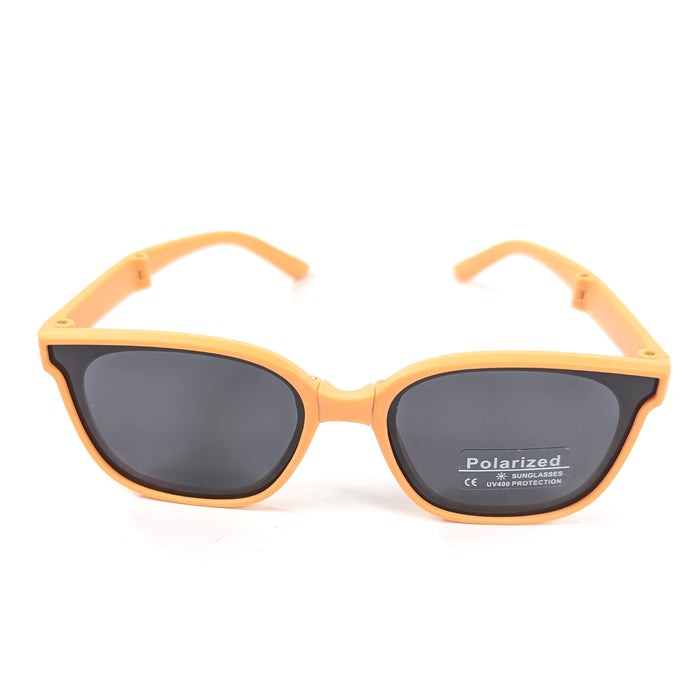 Sam - Childrens Foldable Sunglasses (with Case & Cleaner) - Orange