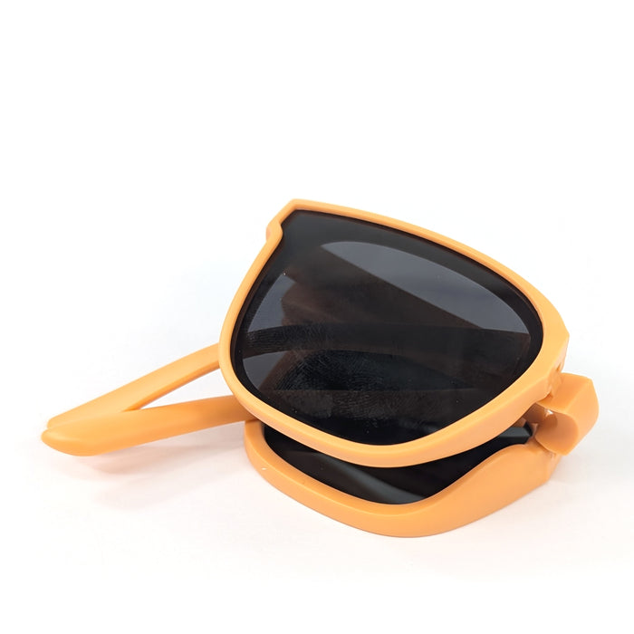 Sam - Childrens Foldable Sunglasses (with Case & Cleaner) - Orange