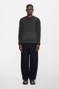 RAINS Sapa Knit Crew Neck Dark Grey / Black Long Sleeve