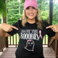 SAVE THE BOOBIES BREAST CANCER BELLA CANVAS GRAPHIC TEE.