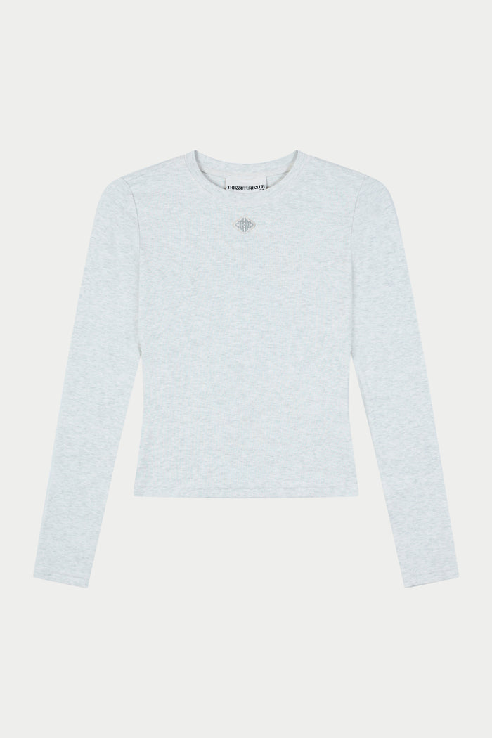 SCULPT SOFT TOUCH LONG SLEEVE TOP - GREY MARL