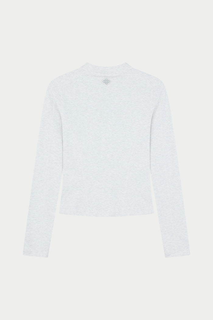 SCULPT SOFT TOUCH LONG SLEEVE TOP - GREY MARL