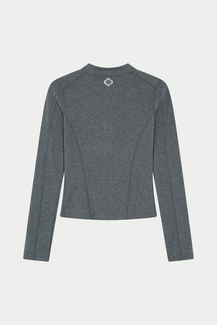 SCULPT SOFT TOUCH LONG SLEEVE ZIP THROUGH - CHARCOAL